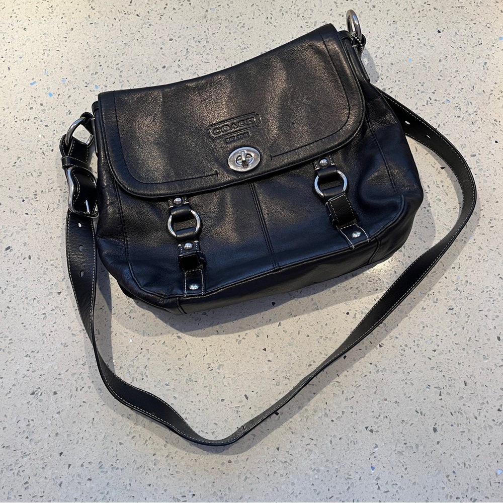 Coach Black Leather Crossbody Bag